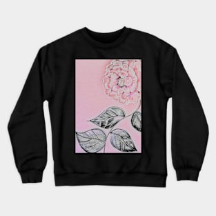 PALE PINK ORIENTAL PEONY FLORAL DECO DESIGN ART PRINT Crewneck Sweatshirt